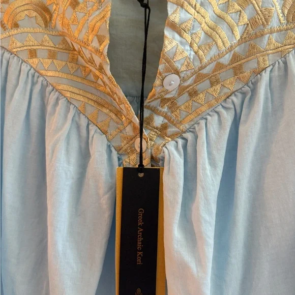 NEW Greek Archaic Kori Mao Collar Long Sleeve Shirt - Picture 13 of 14